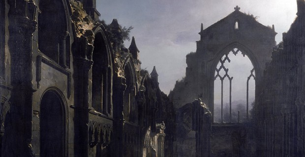 Ruins of Holyrood Chapel (1824) by Louis Daguerre